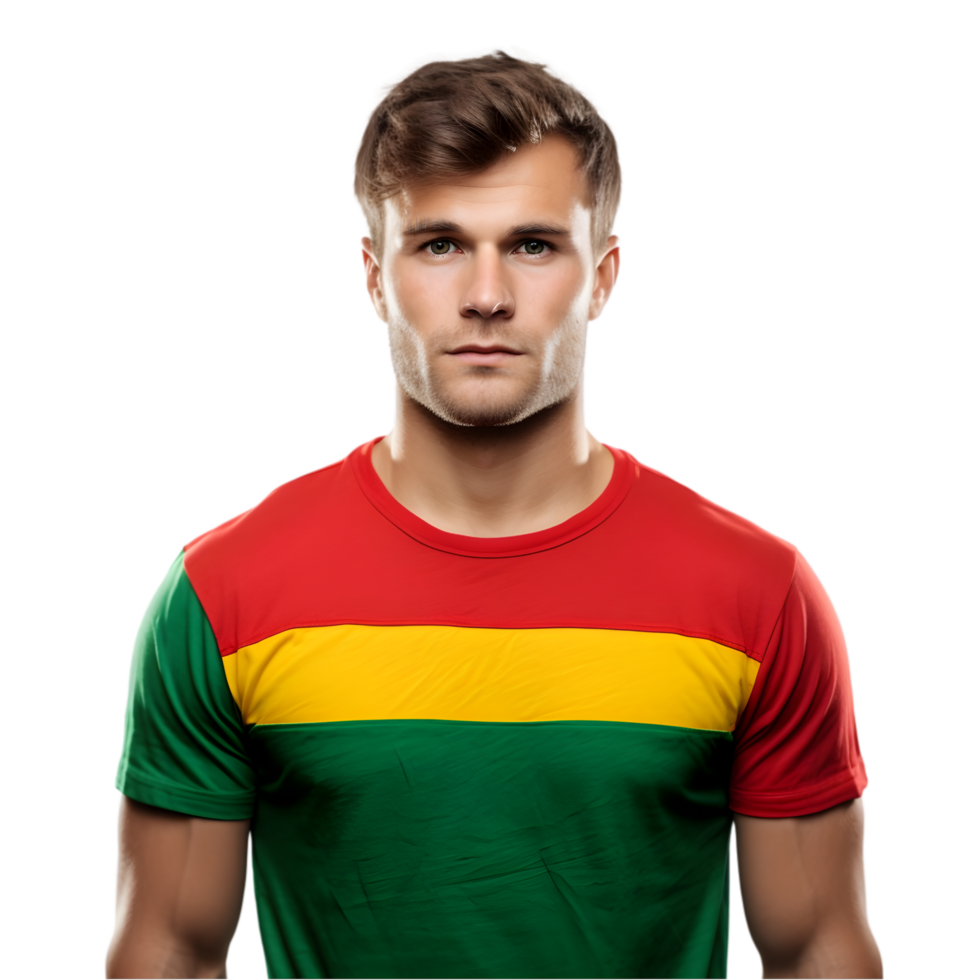 ai genererad man bär t-shirt av svart historia månad och stående stolt på transparent bakgrund png bild
