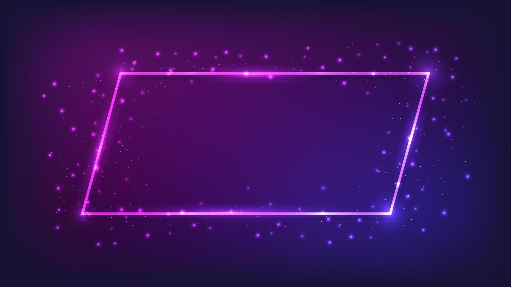 Neon frame with shining effects vector