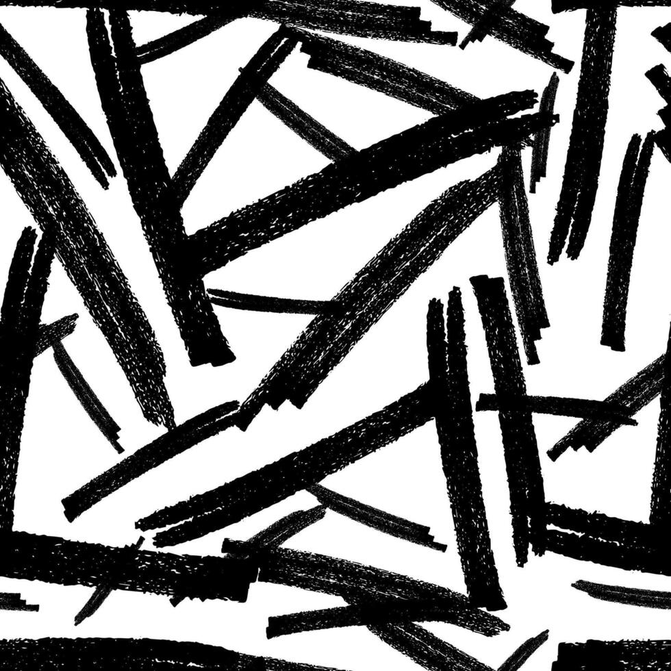 Seamless pattern with black pencil brushstrokes vector