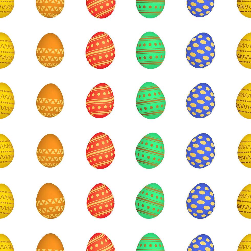 Seamless pattern with colorful Easter eggs. Vector illustration