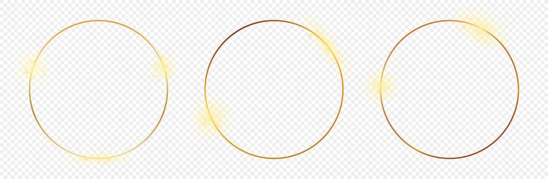 Gold glowing circle frame vector