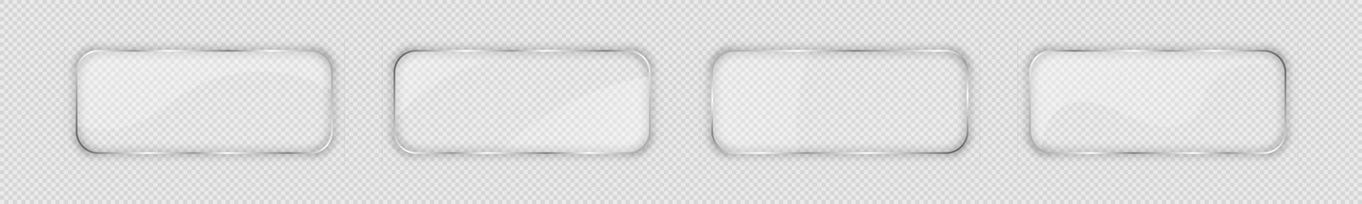 Glass plate in rounded rectangular frame vector