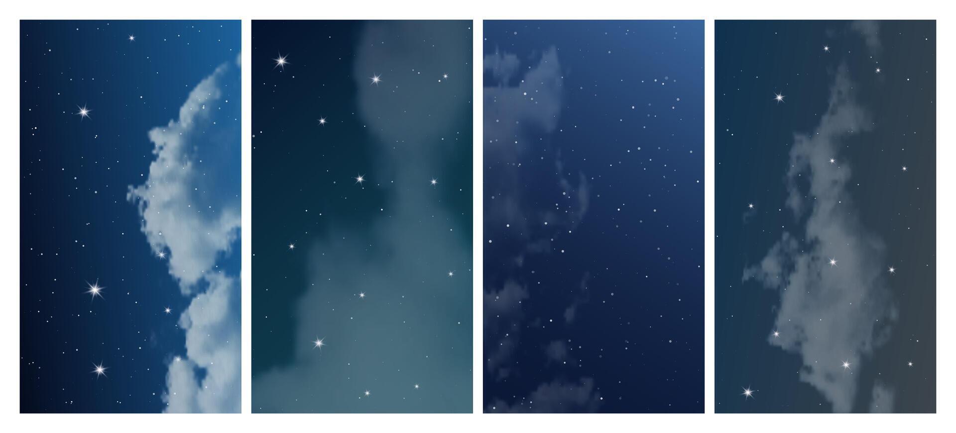 Night sky with many stars vector