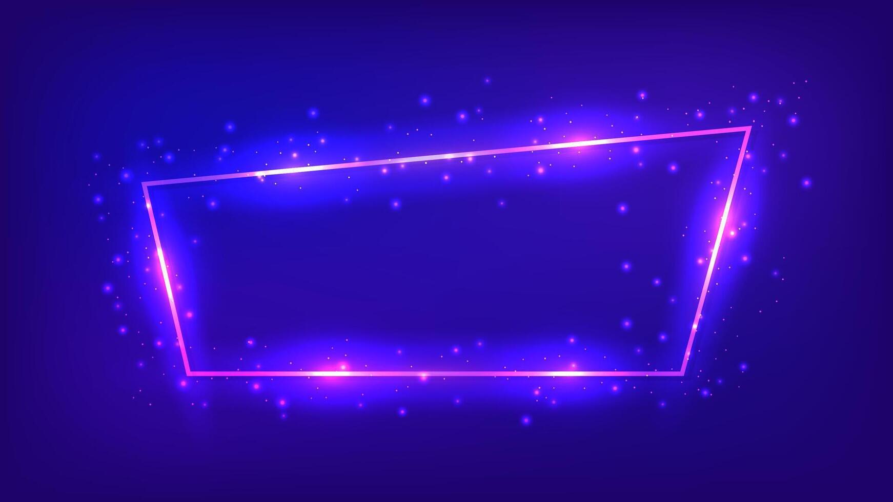 Neon frame with shining effects vector