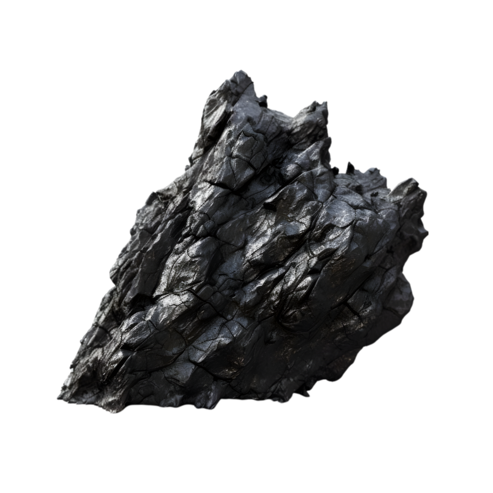 AI generated black rock on transparent background PNG image
