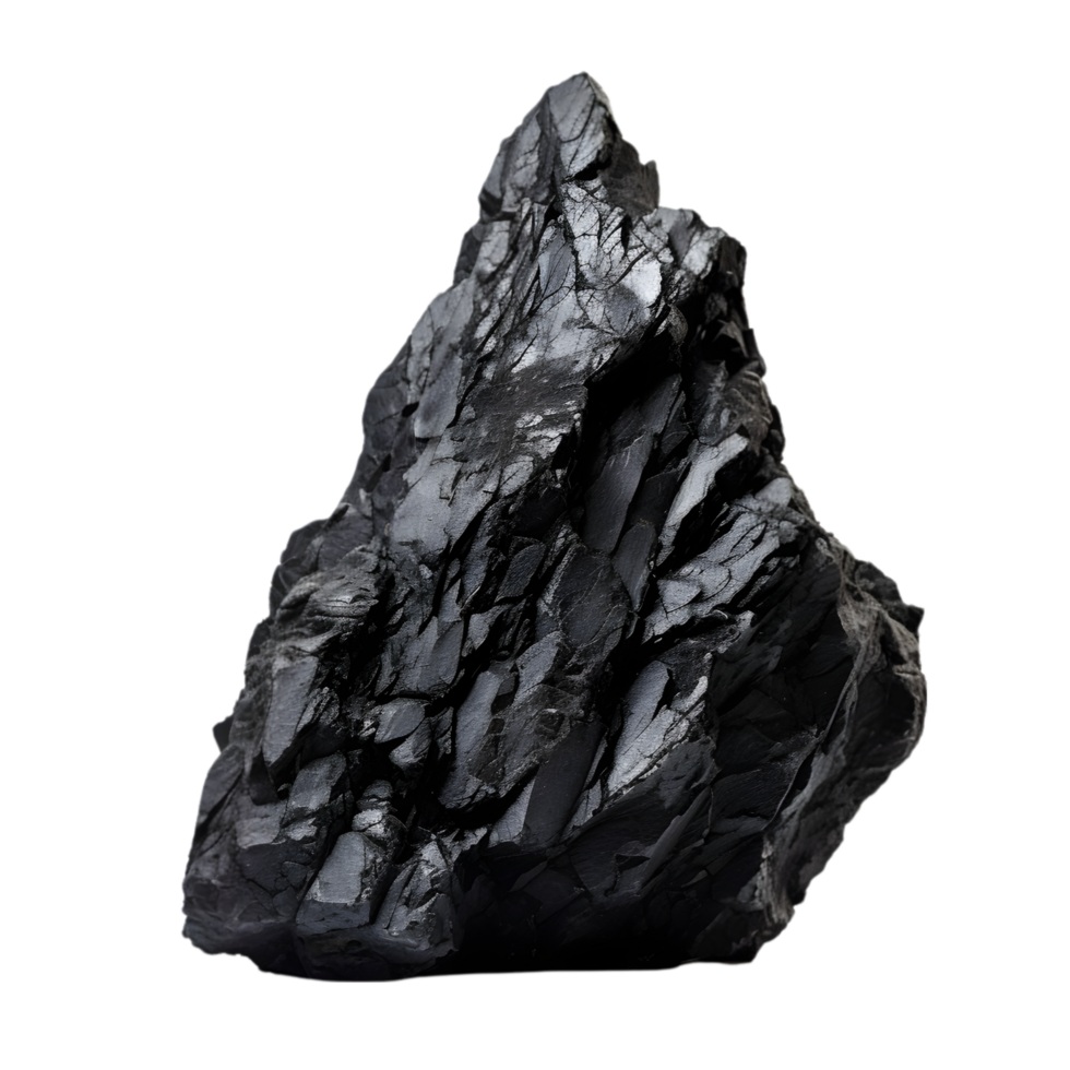 AI generated black rock on transparent background PNG image
