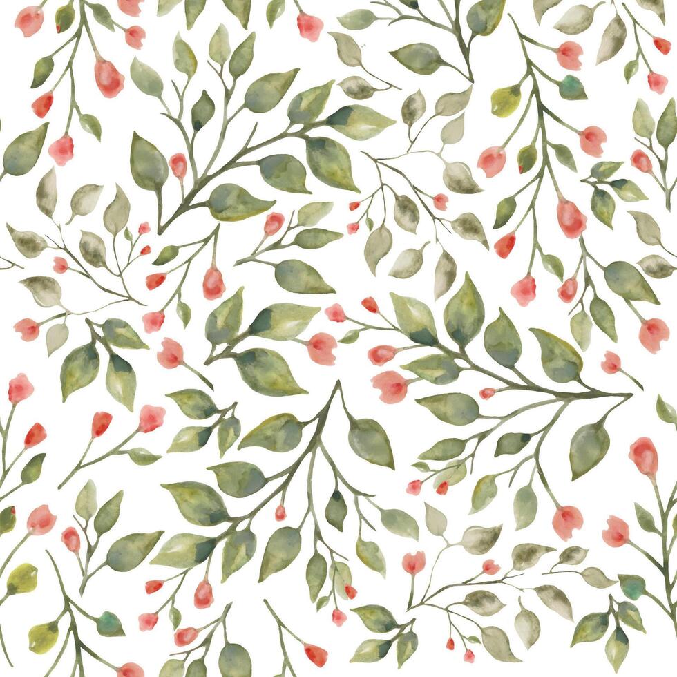 Watercolor seamless pattern. Hand drawn illustration isolated on white background. Vector EPS.