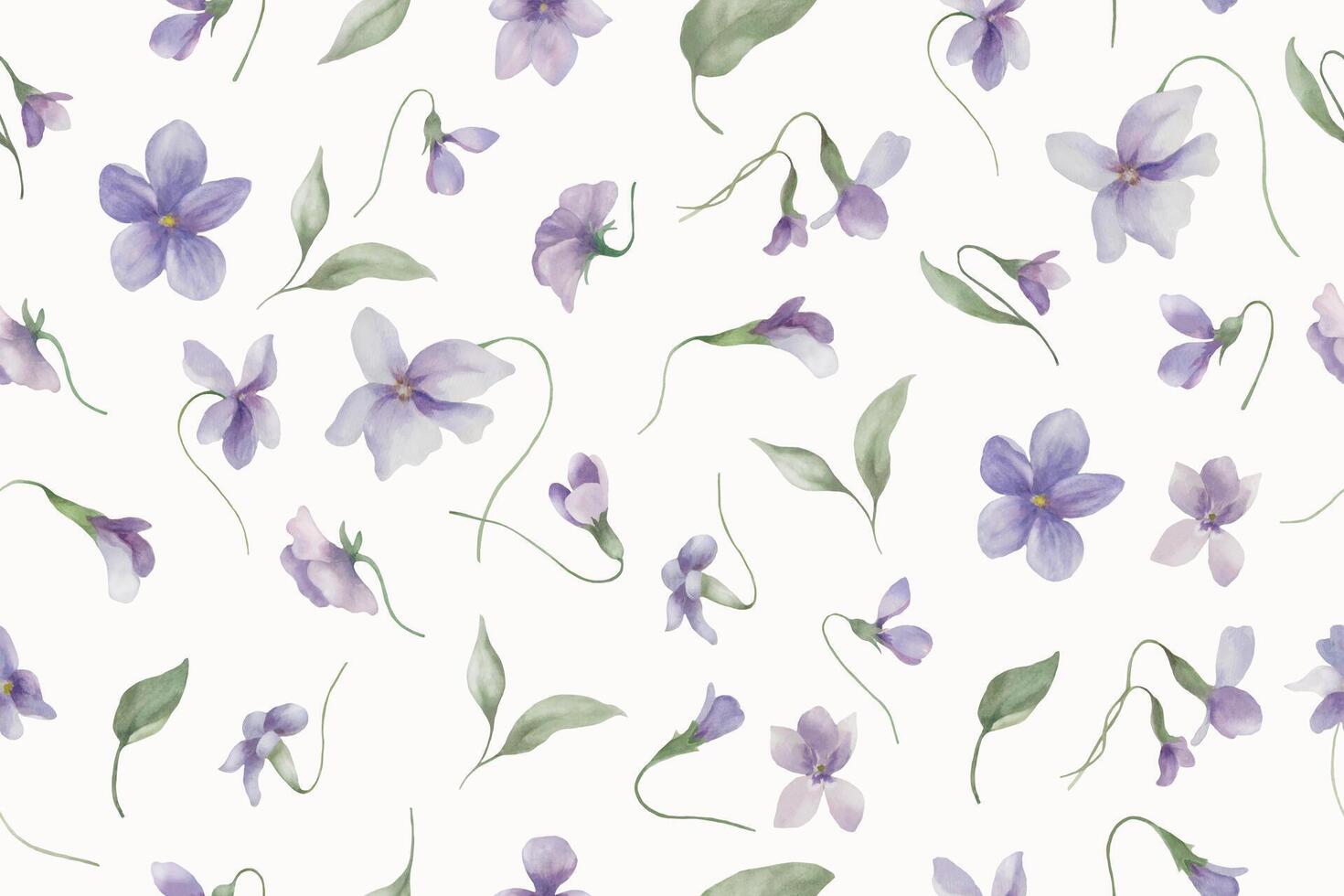 Seamless watercolor  floral pattern. Hand drawn illustration isolated on pastel background. Vector EPS.