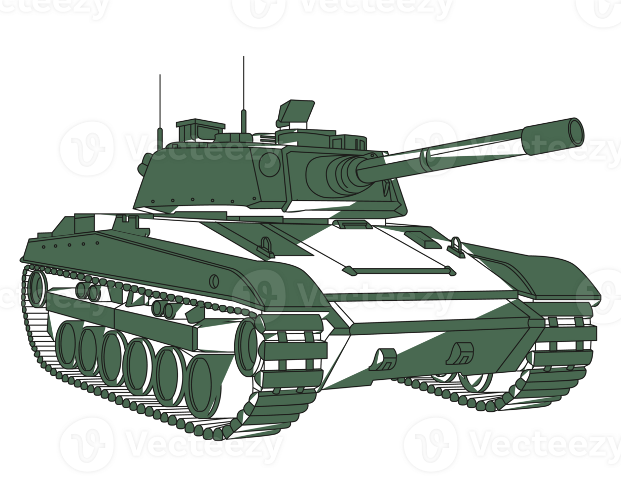 Main battle tank green doodle. Armored fighting vehicle. Special