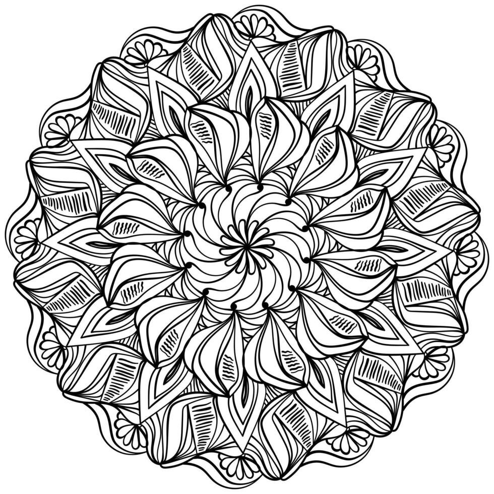 contorno mandala con florido patrones, colorante página para diseño o creatividad vector