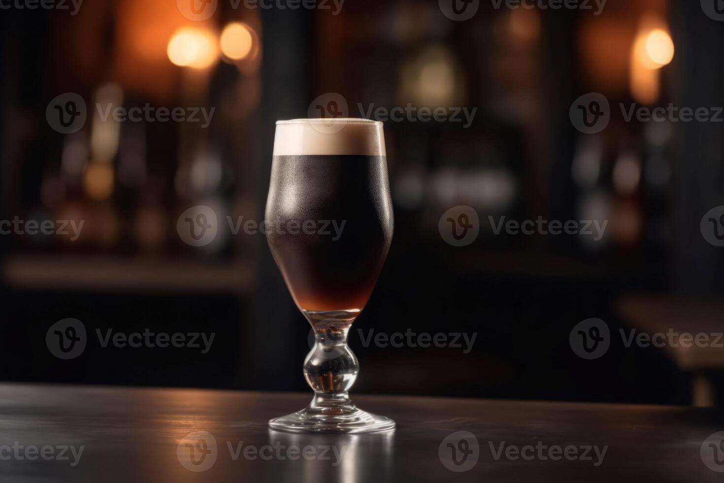 AI generated Brown glass beer. Generate AI photo