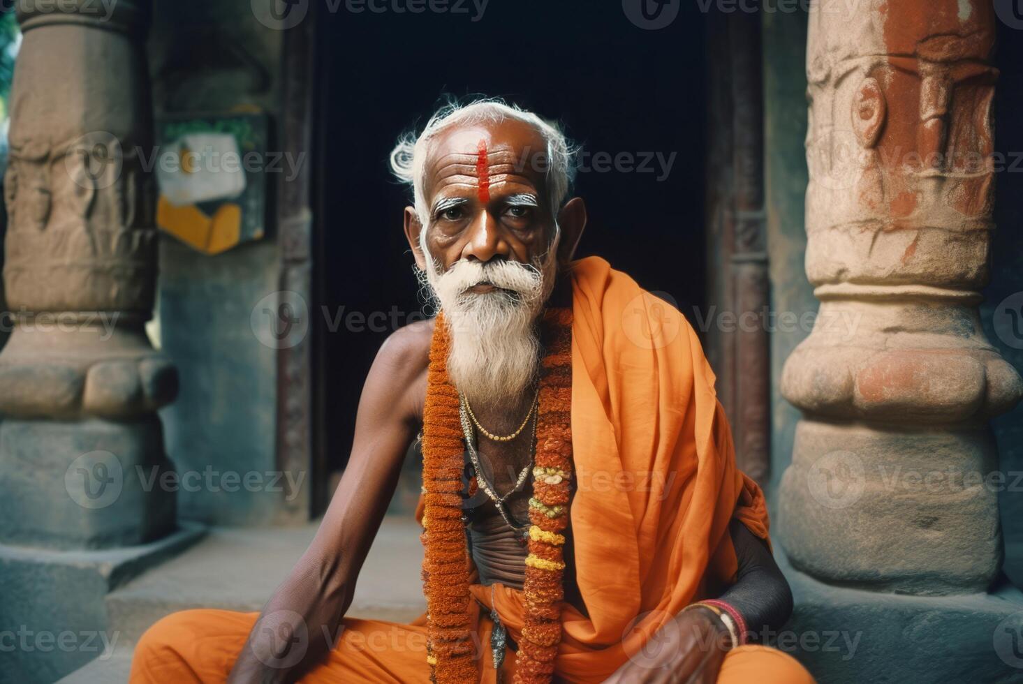 AI generated Lord rama Indian god in temple. Generate ai photo