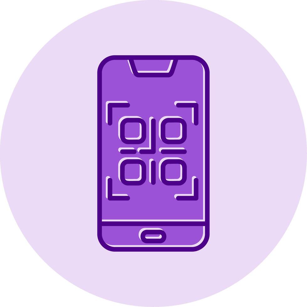 Smartphone QR Code Vecto Icon vector