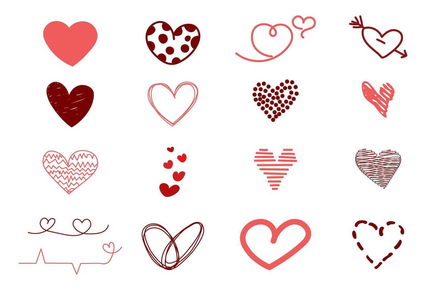 A hand-drawn heart isolated on a white background. Vector illustration for your graphic design