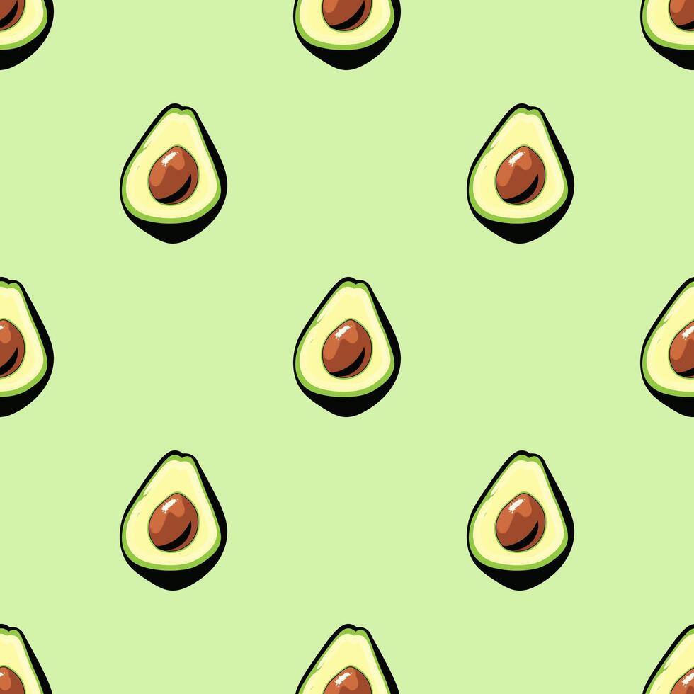 Pattern avocado vector. avocado fruits in a flat design. vector illustration