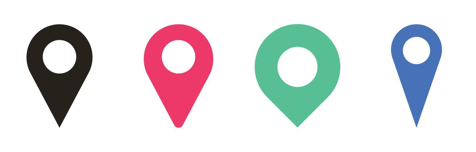 Set of location pin icons flat vector illustration design.