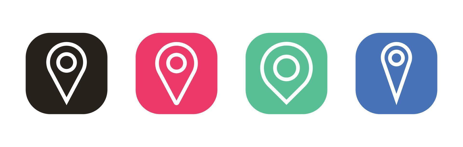 Location pin icons outline vector illustration design.