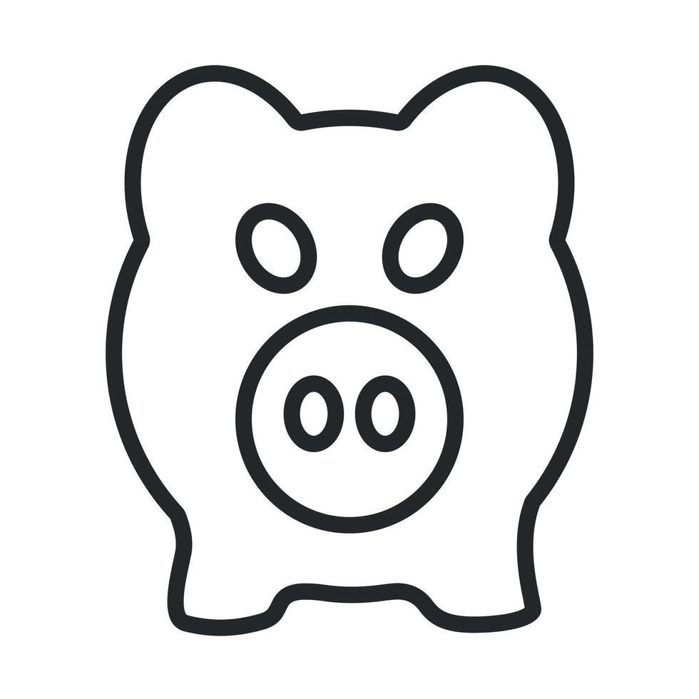 cerdo línea Arte vector icono