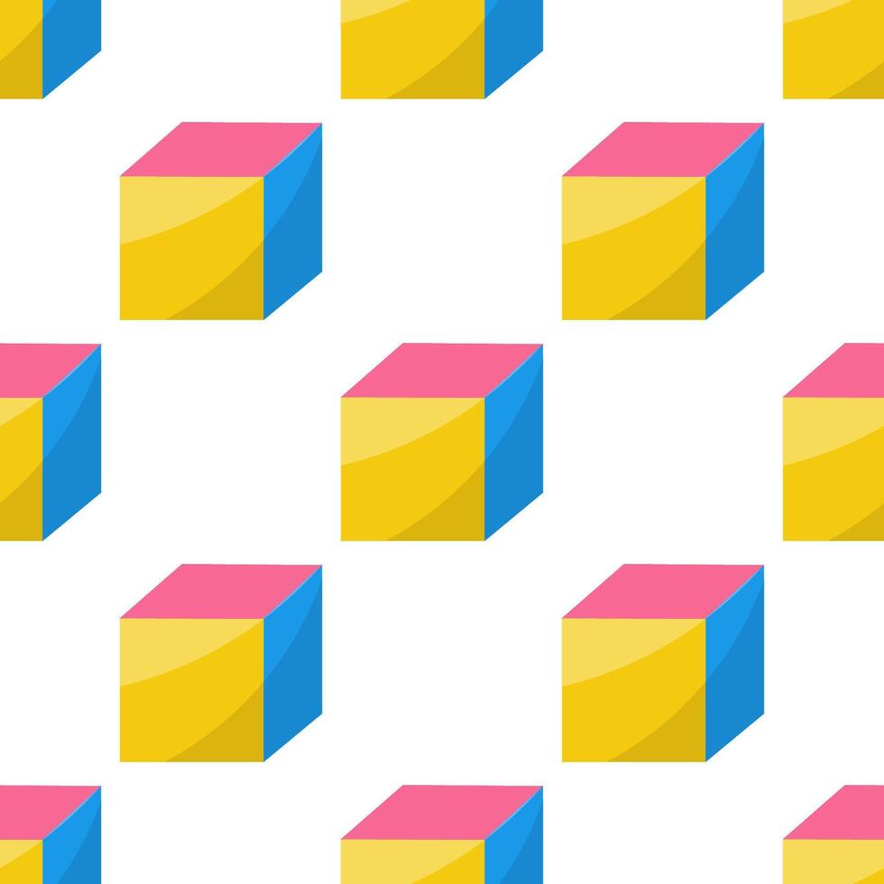 cube toy childrens day play learning pattern vector