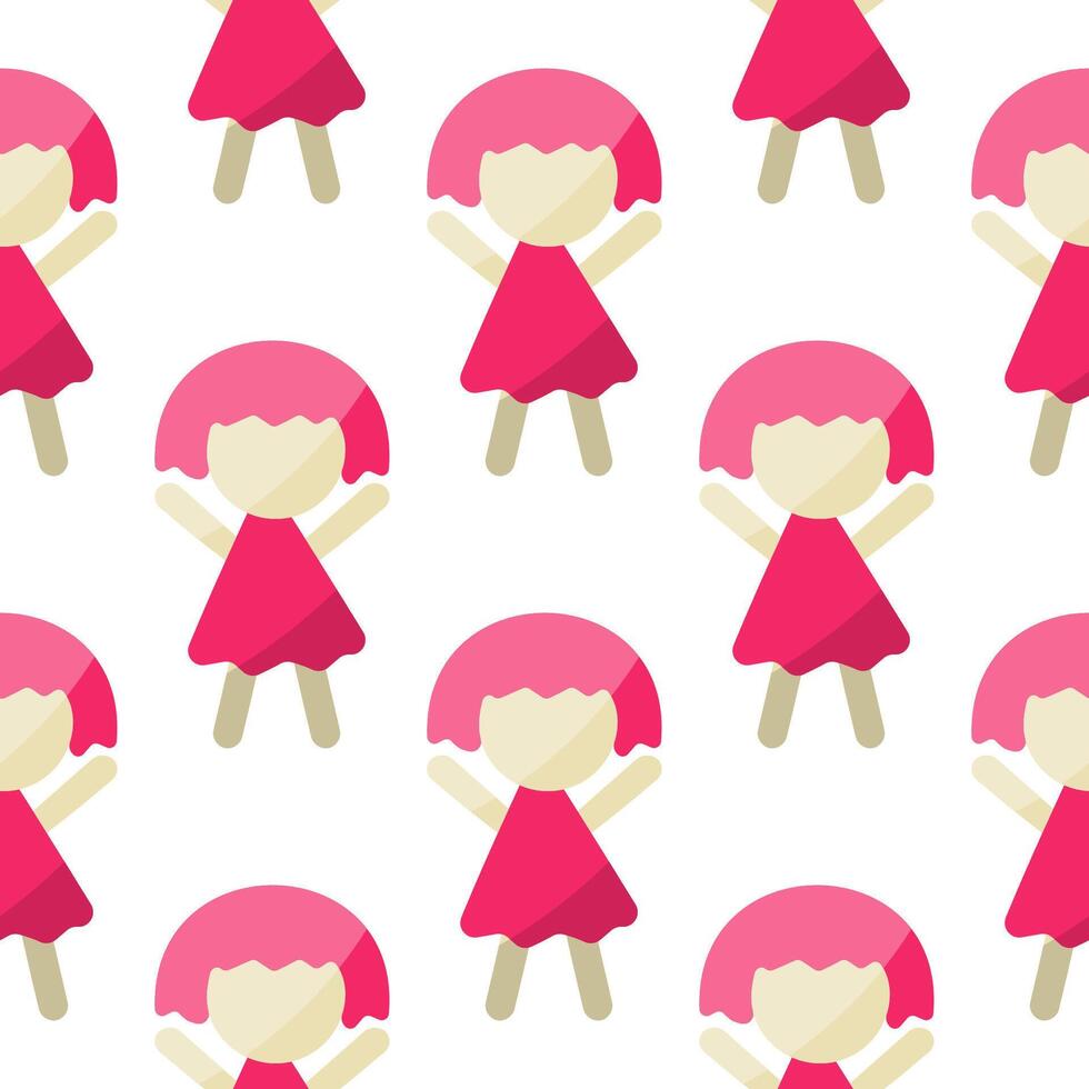doll toy man childrens day pattern textile vector
