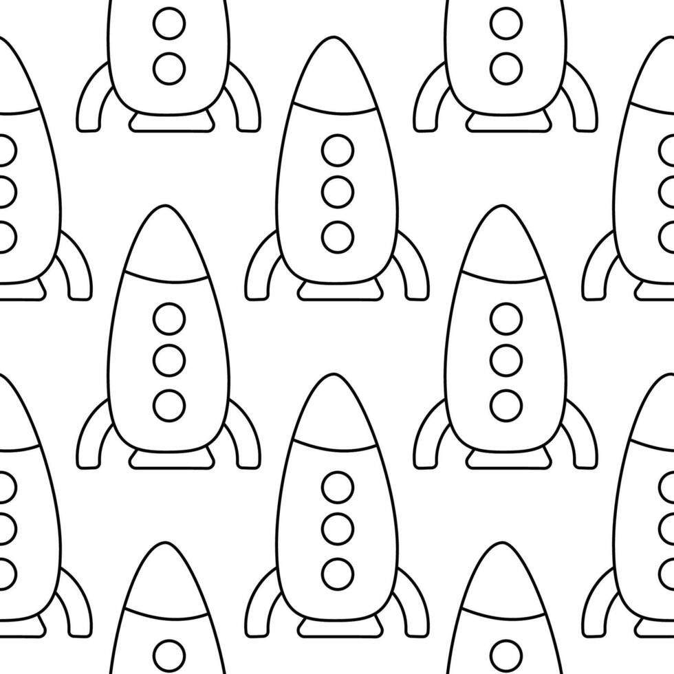 rocket toy childrens day travel pattern line vector