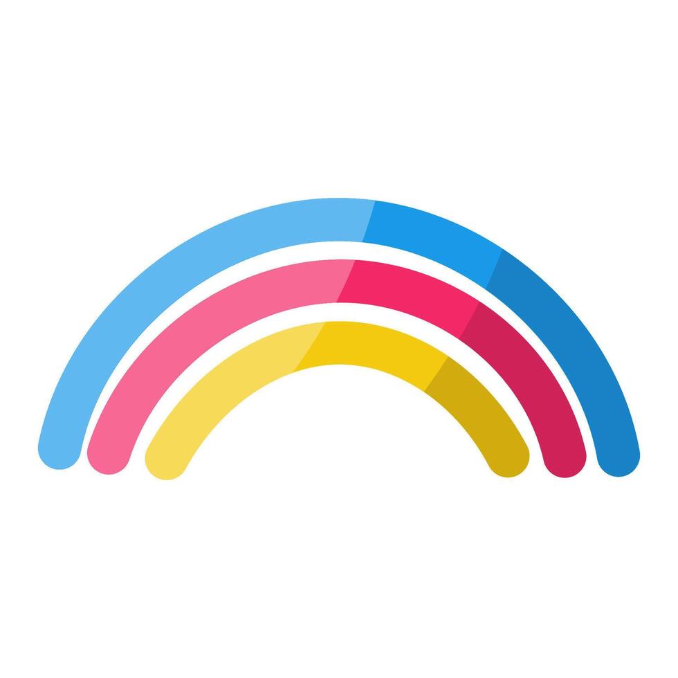 arco iris dibujar de colores para niños brillante icono elemento vector