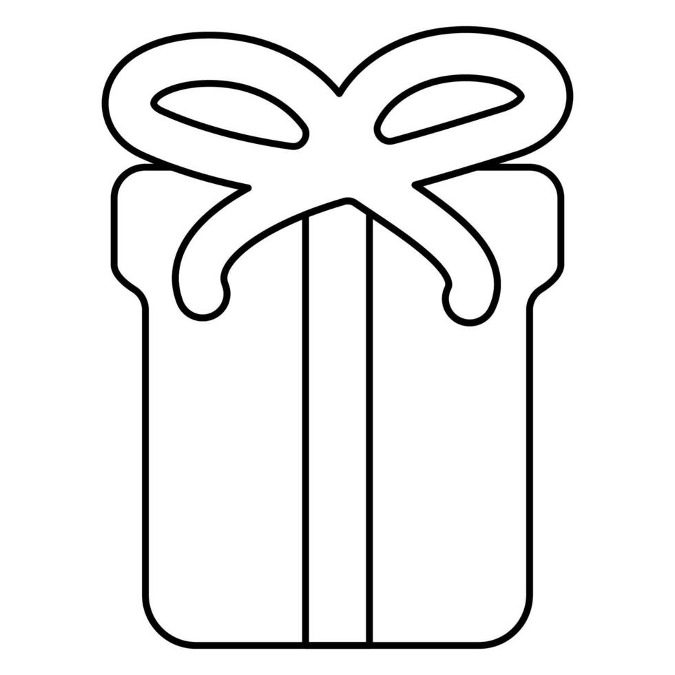 gift box bow colored holiday icon doodle vector
