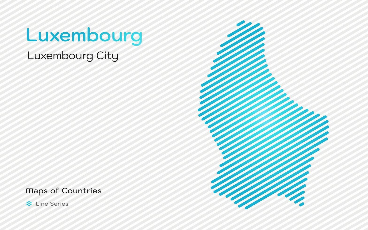 Luxembourg Map in a Line Pattern. Stylized simple vector map