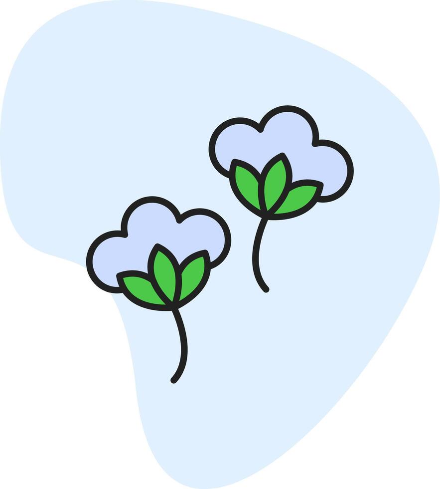 algodón flores vecto icono vector