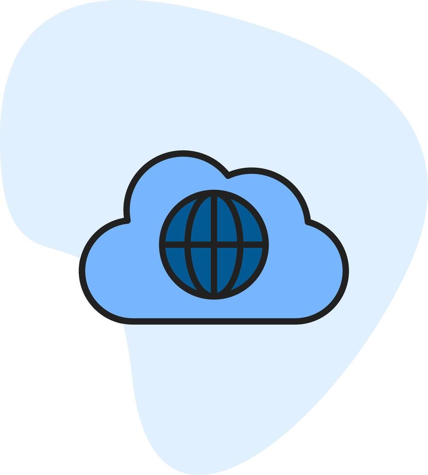 mundo nube vecto icono vector