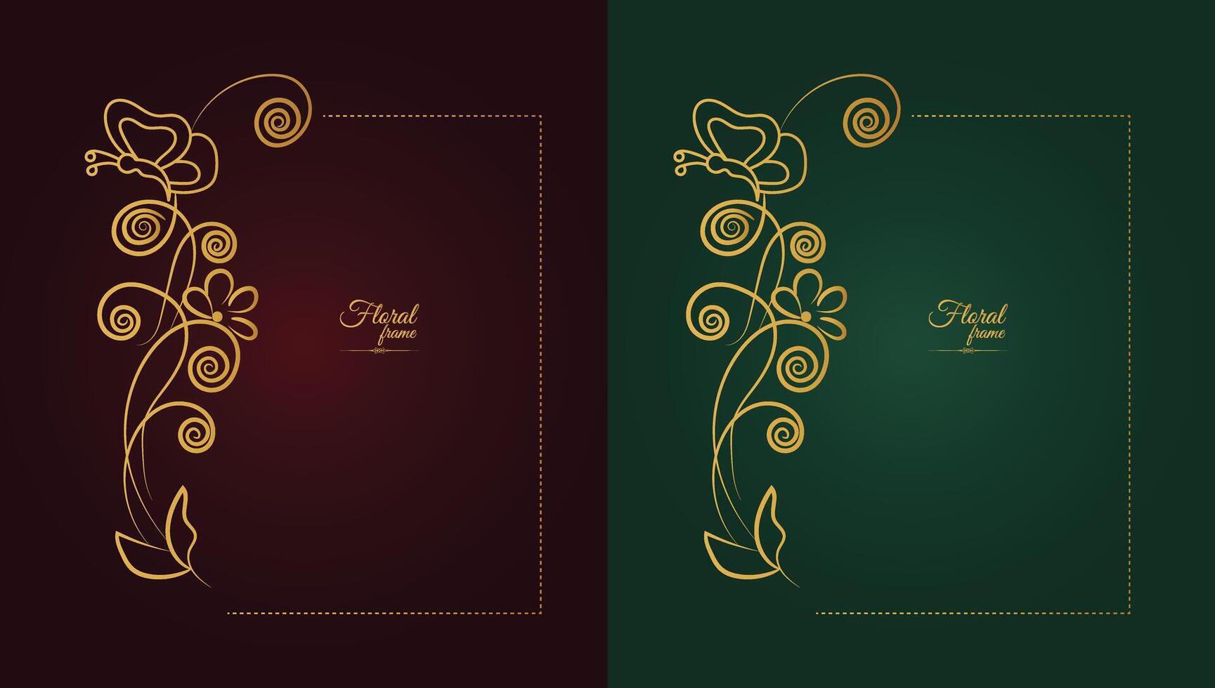 Flower Decorative Gold Frames And Borders vector