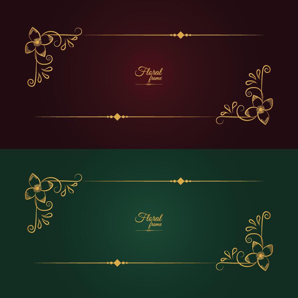 Flower Decorative Gold Frames And Borders vector