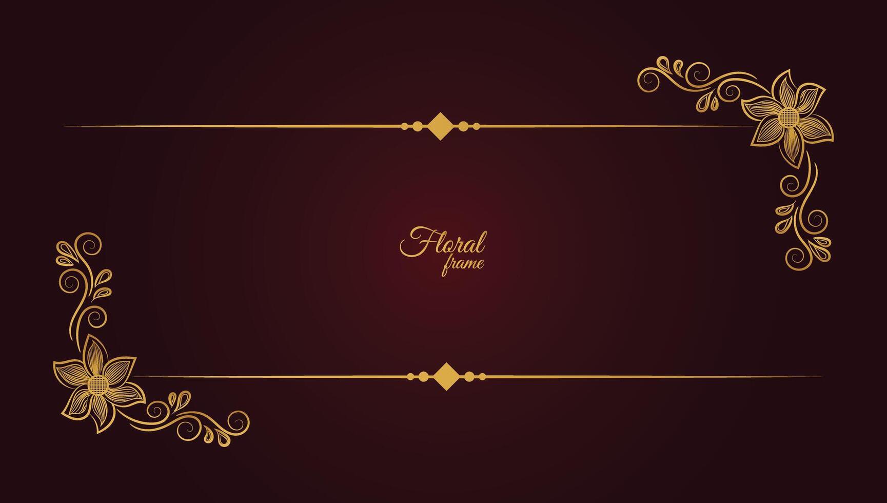 Flower Decorative Gold Frames And Borders vector