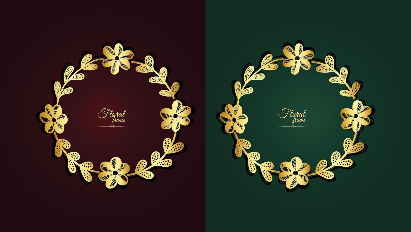 Flower Decorative Gold Frames And Borders vector