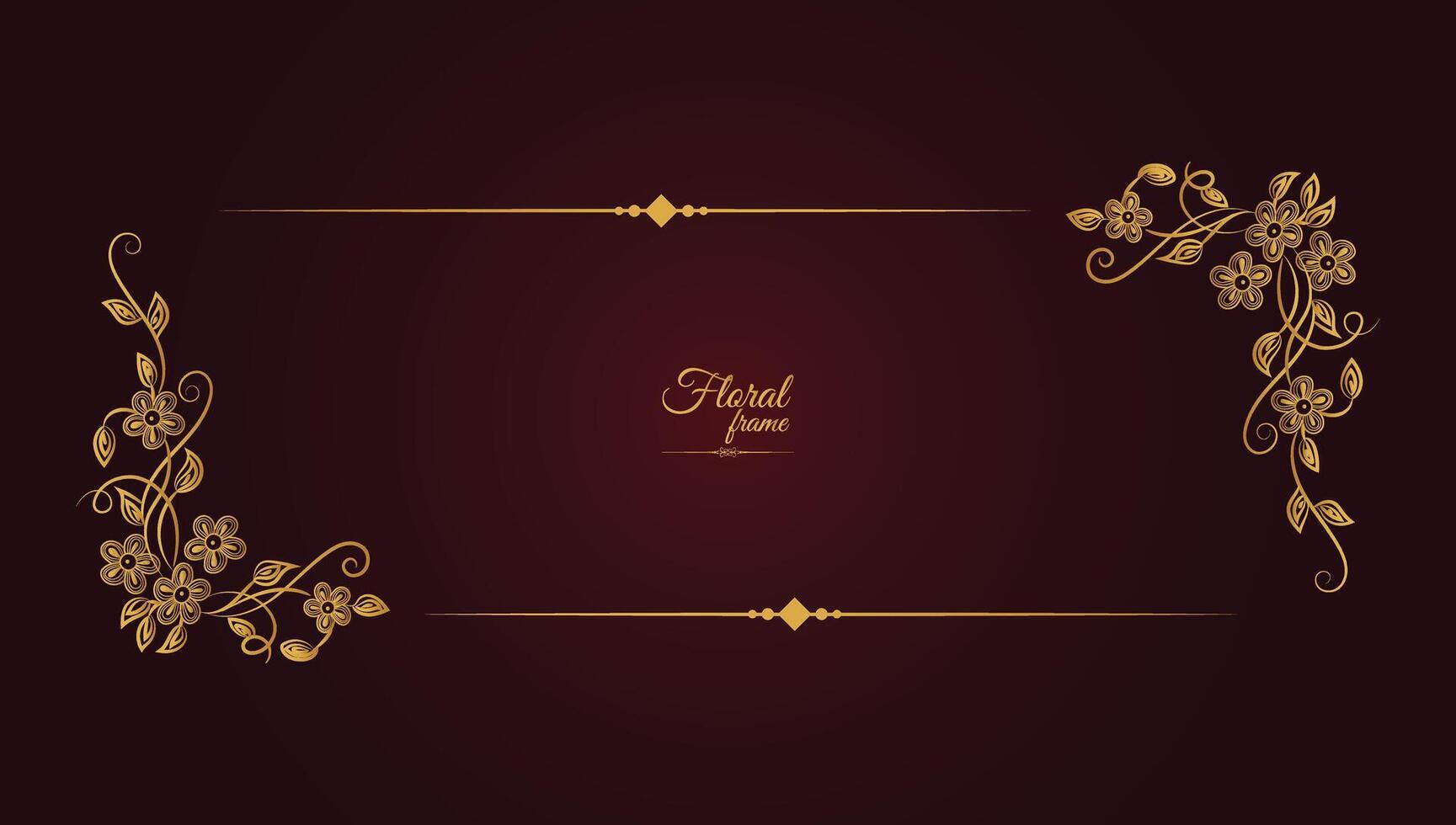 Flower Decorative Gold Frames And Borders vector
