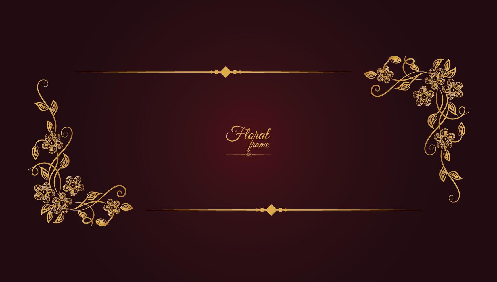 Flower Decorative Gold Frames And Borders vector