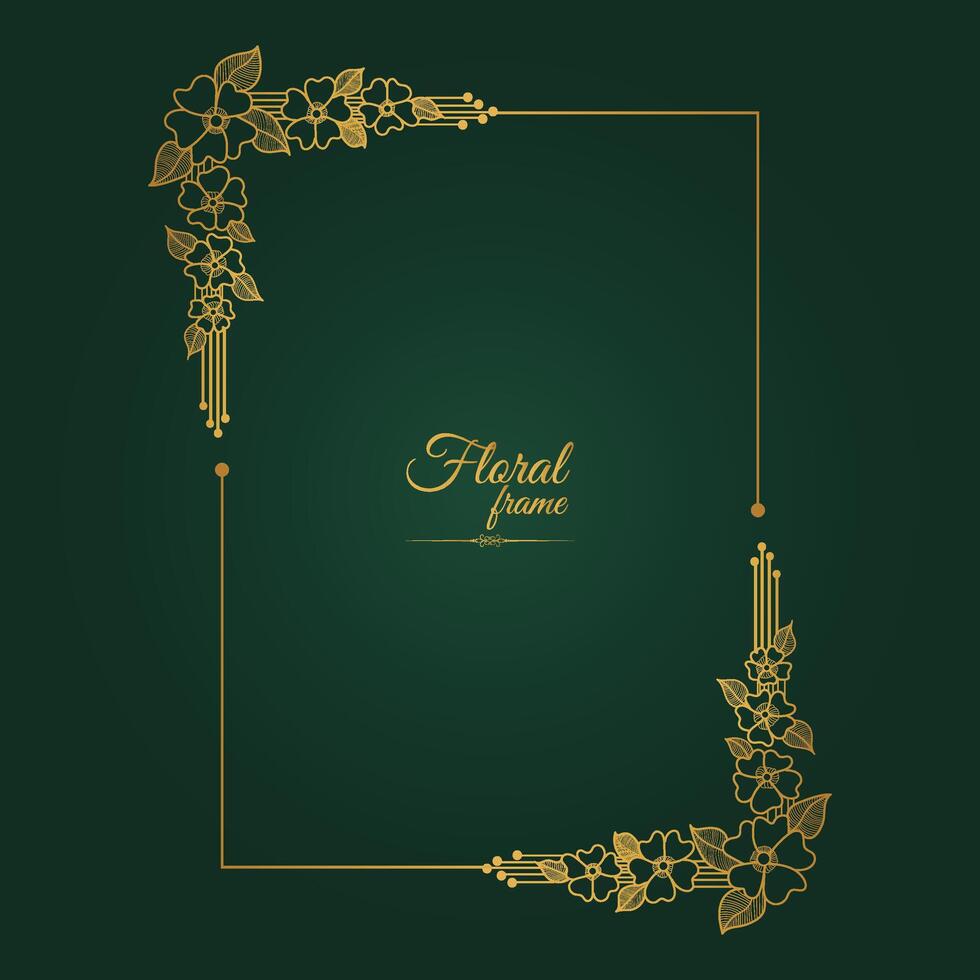 Flower Decorative Gold Frames And Borders vector