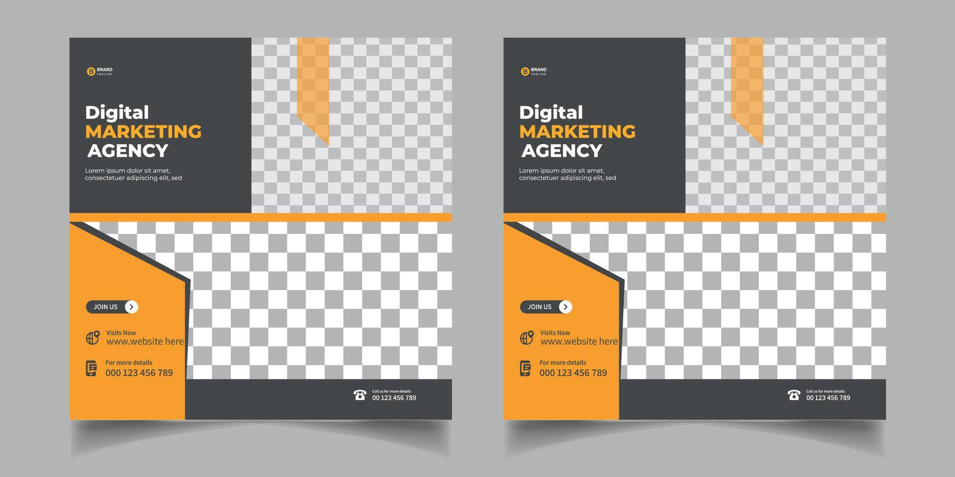 digital márketing agencia bandera diseño y corporativo social medios de comunicación enviar gratis vector