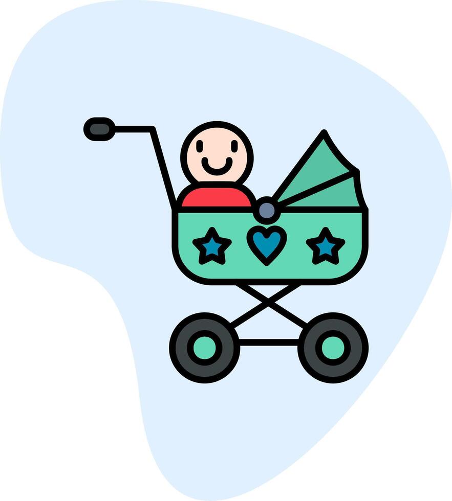 Baby Cart Vecto Icon vector