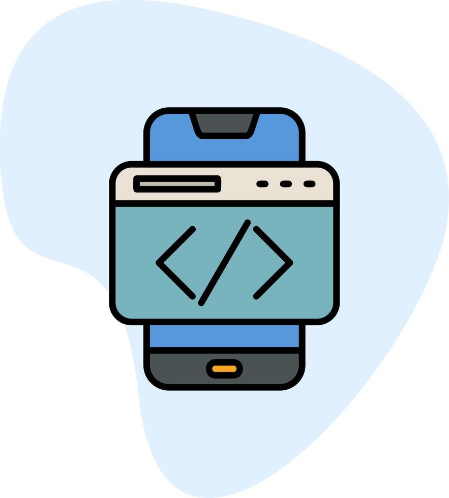 Smartphone Coding Vecto Icon vector
