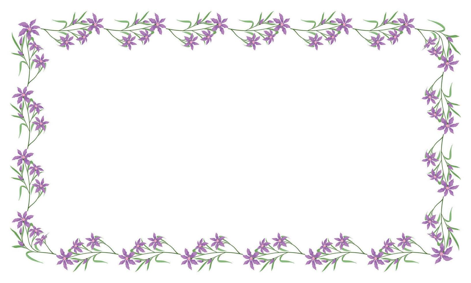 Vector hand drawn floral frame on white background