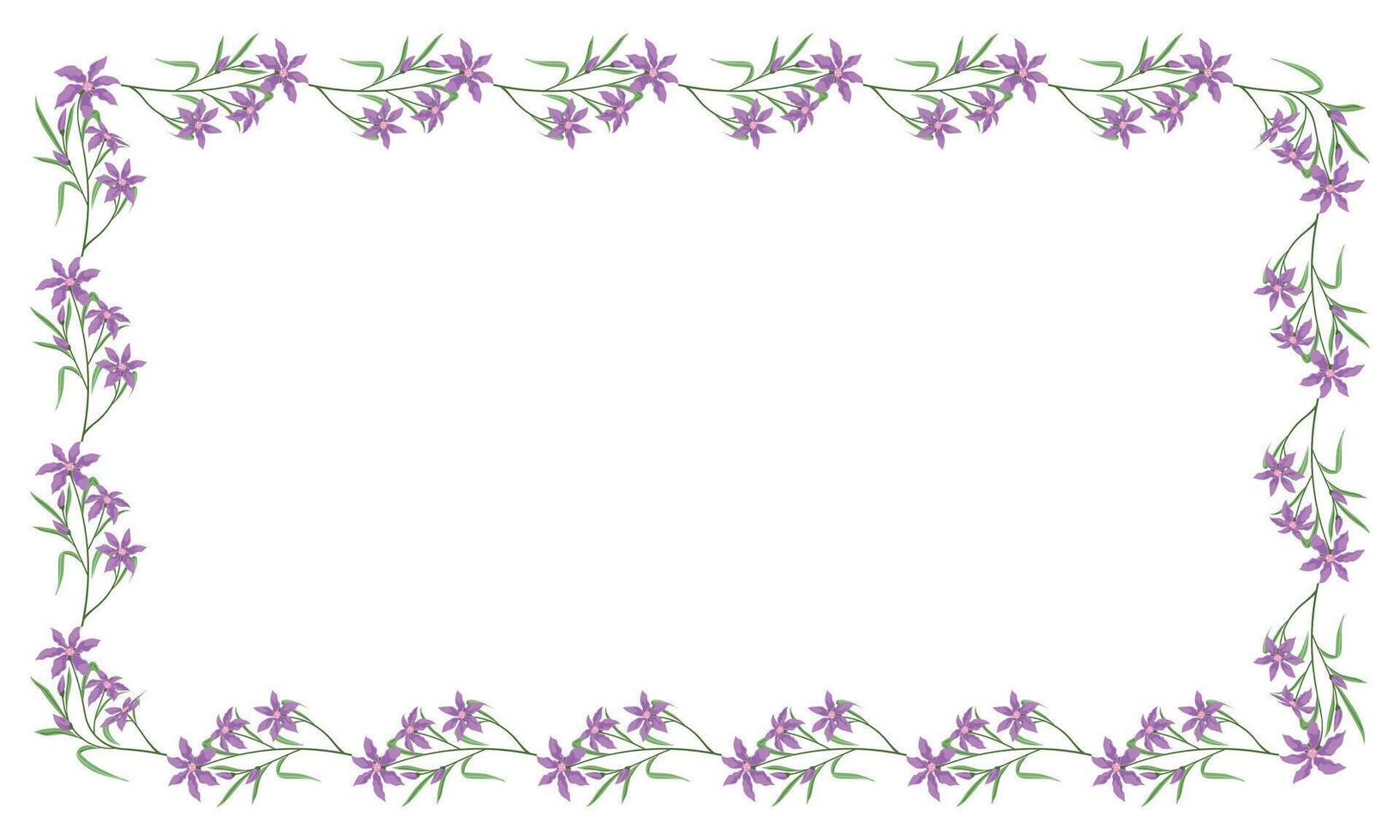 Vector hand drawn floral frame on white background