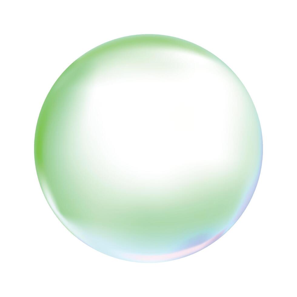Vector realistic soap foam bubble on white background