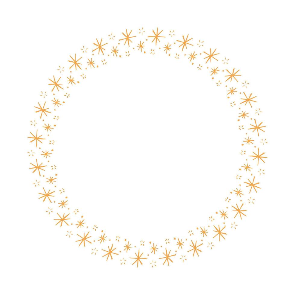 Vector stars frame. round border frames with star