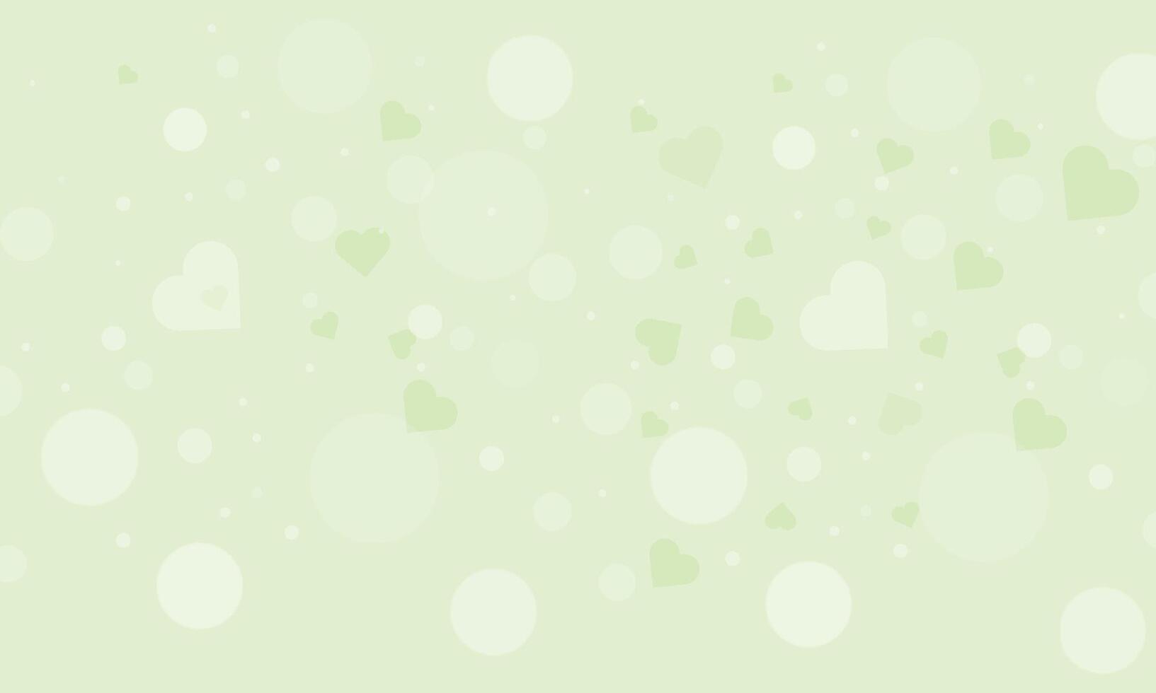 Valentine green heart bokeh background vector