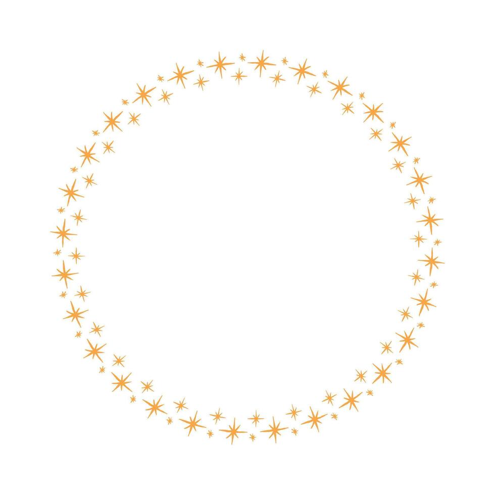 Vector stars frame. round border frames with star