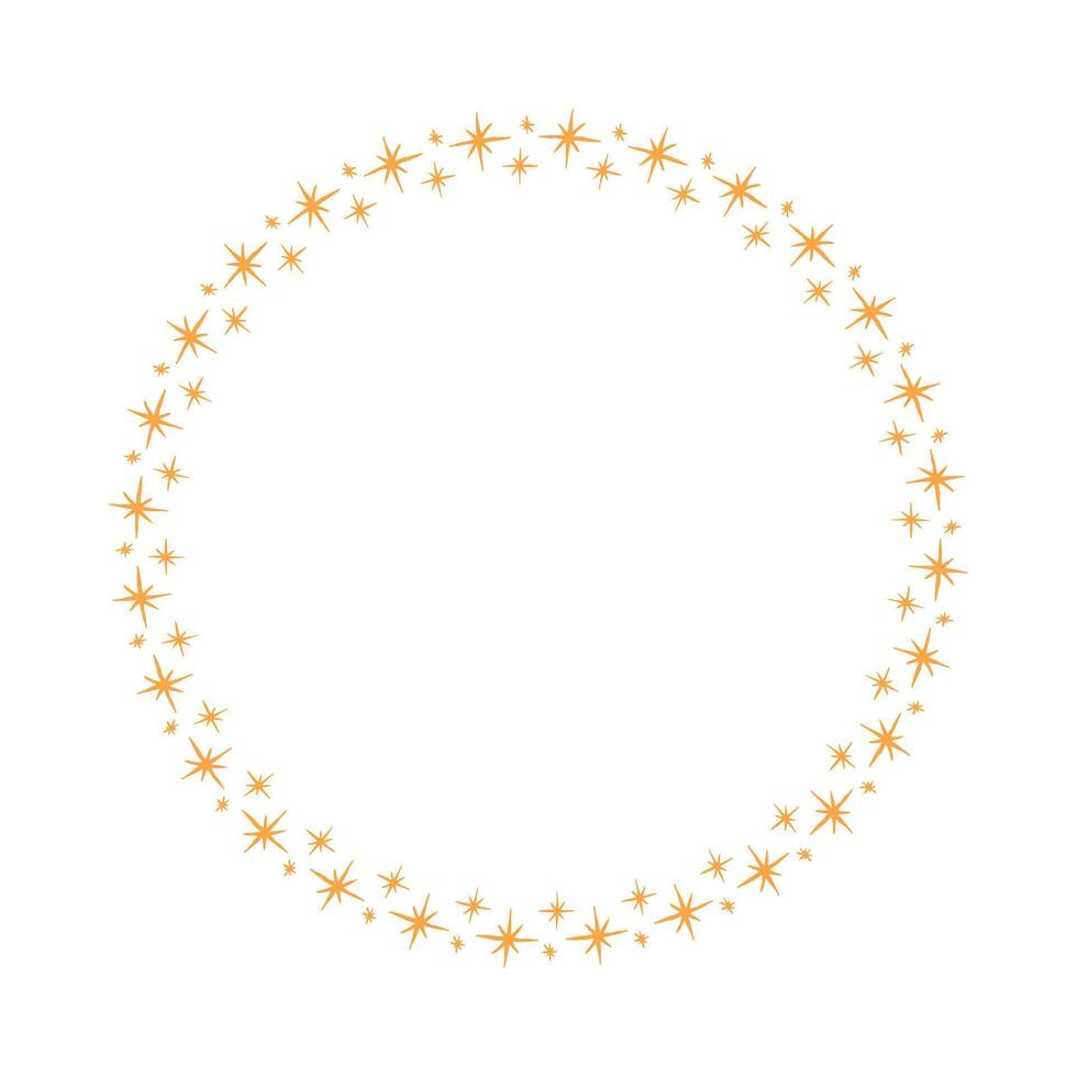 Vector stars frame. round border frames with star