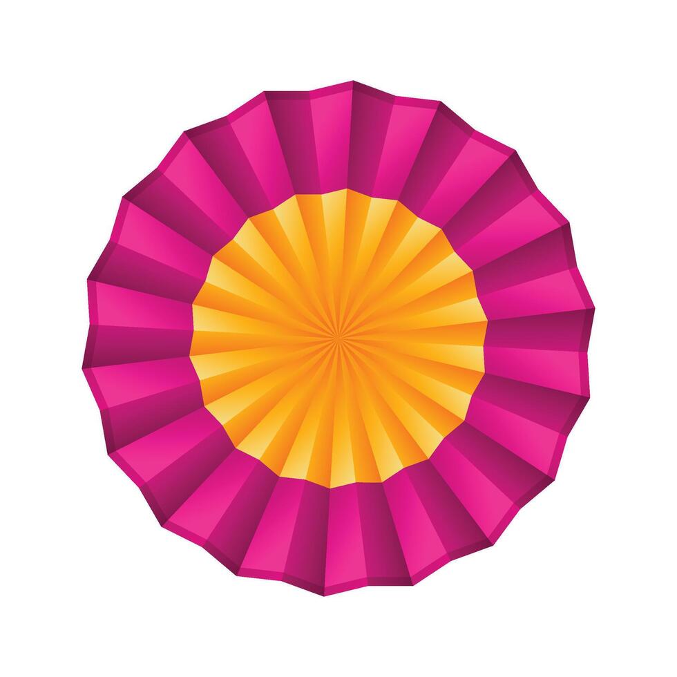 chinese new year background. pink and gold paper fan decoration vector