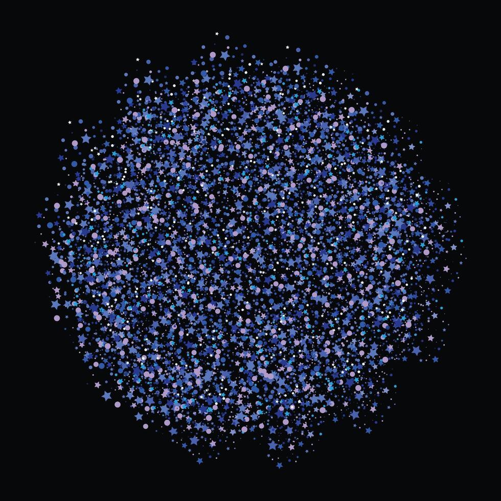 Vector blue stars on black background design