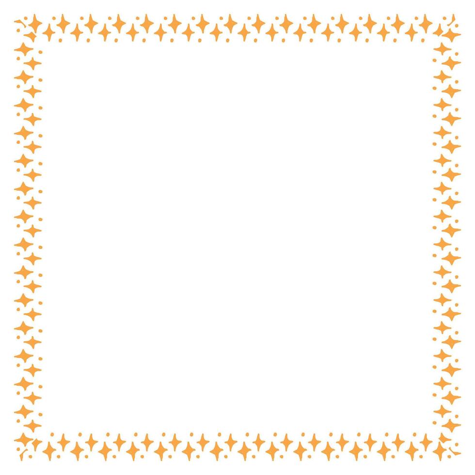 Vector border frame with star on white background